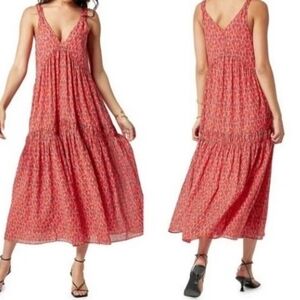 Joie Tea Rose Bondi Tiered Maxi Dress Sz XXL